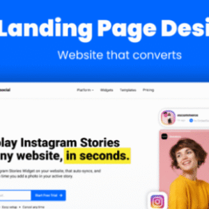 Landing Page Design (Using Canva/Figma) 1-page layout